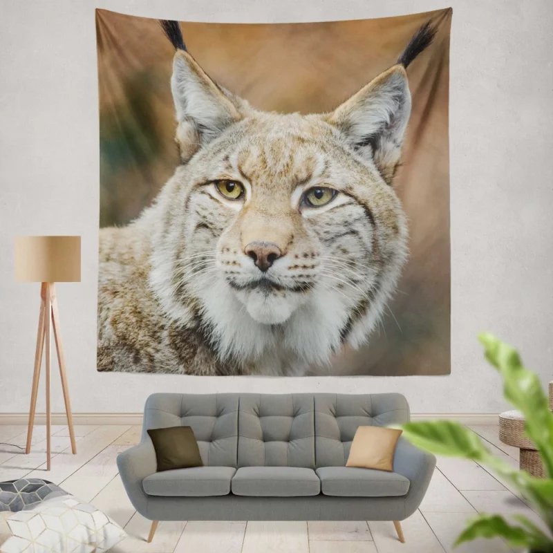 Lynx Cub Bokeh World Feline Curiosity Wall Hanging Tapestry