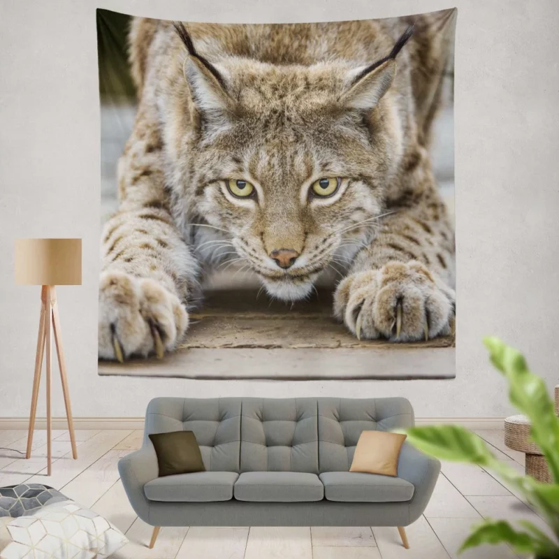 Lynx Enigmatic Gaze Wilderness Majesty Wall Hanging Tapestry