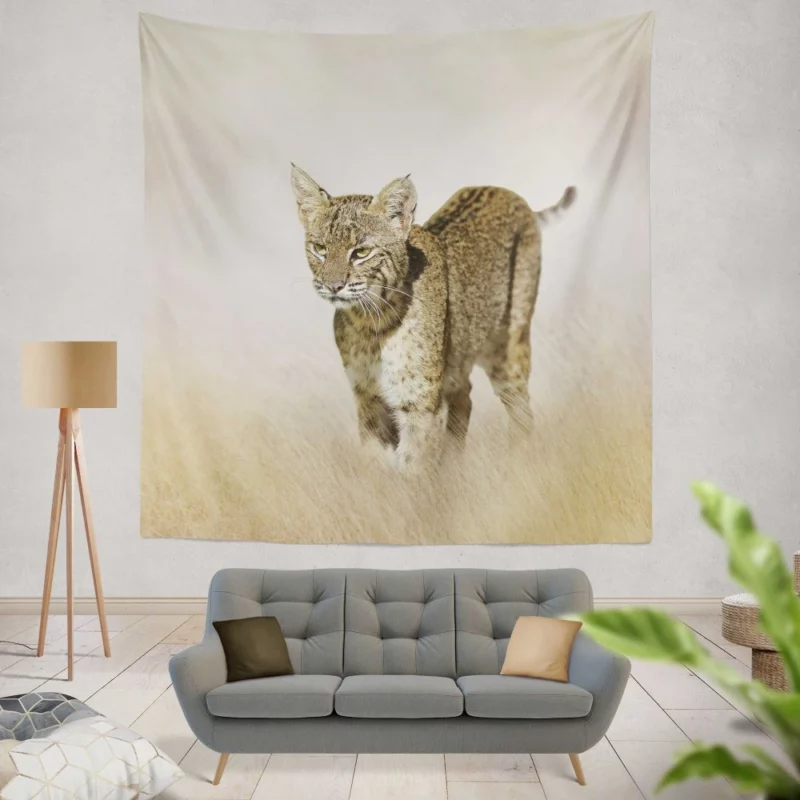 Lynx Mysterious Stare Enigmatic Intrigue Wall Hanging Tapestry