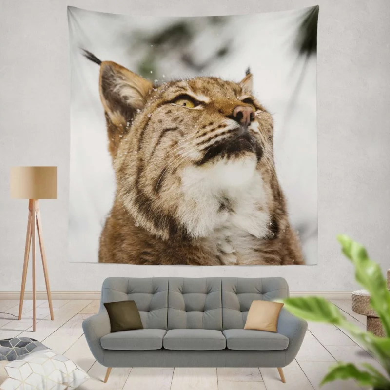 Lynx Quiet Majesty Close-Up Beauty Wall Hanging Tapestry