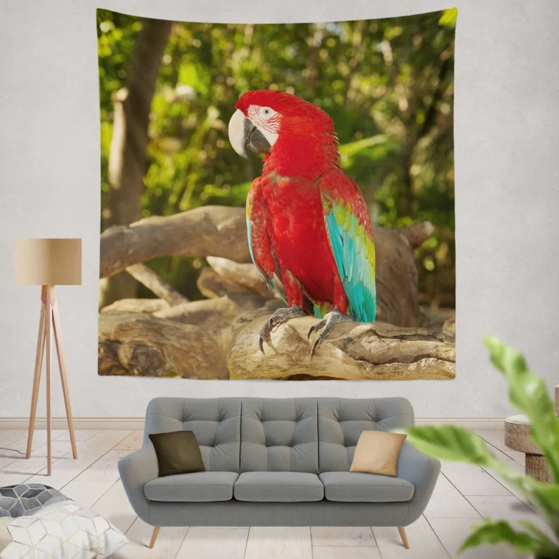 Macaw Colorful Splendor Parrot Delight Wall Hanging Tapestry