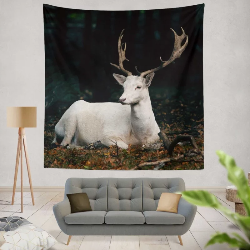 Majestic Deer with Impressive Horns Wall Hanging Tapestry