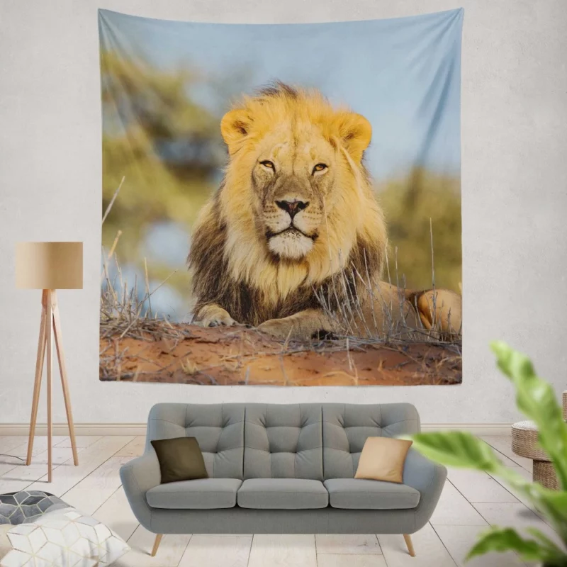 Majestic Majesty Lion Roaring Realm Wall Hanging Tapestry