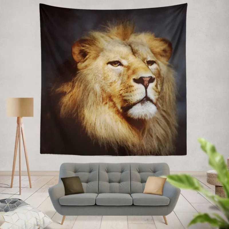 Majestic Majesty Lion Roaring Wilderness Wall Hanging Tapestry