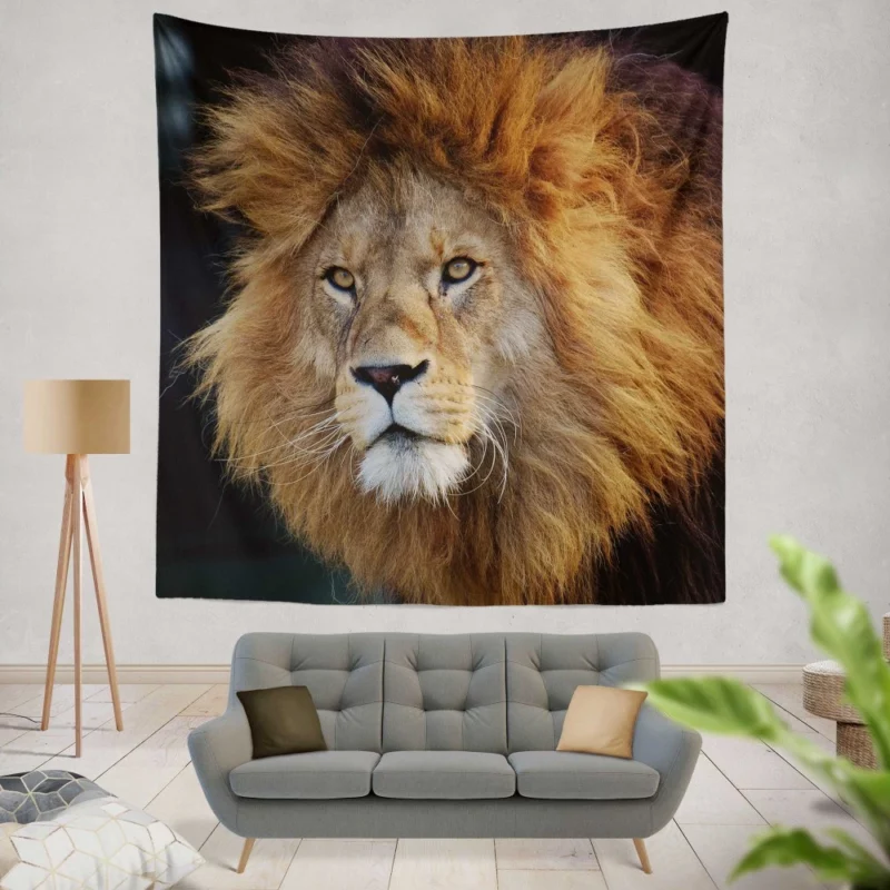 Majestic Male Lion Regal Presence Wall Hanging Tapestry