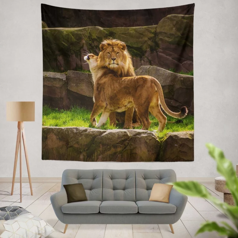 Majestic Stare Lion Authority Wall Hanging Tapestry