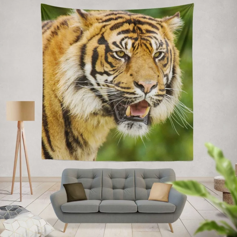 Majestic Tiger Fierce Gaze Wall Hanging Tapestry