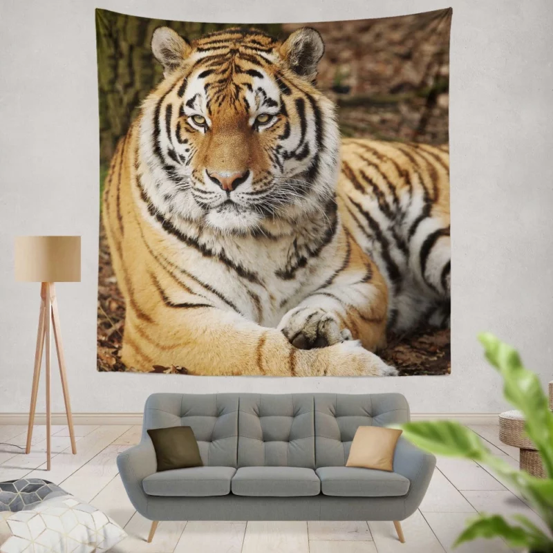 Majestic Tiger Fierce Stance Wall Hanging Tapestry