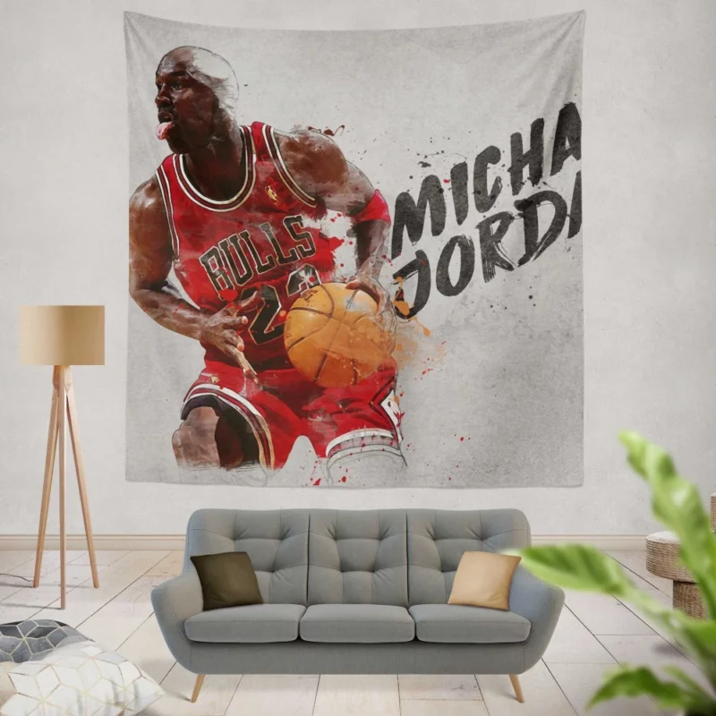 Michael Jordan Basketball Legend Aura Wall Hanging Tapestry