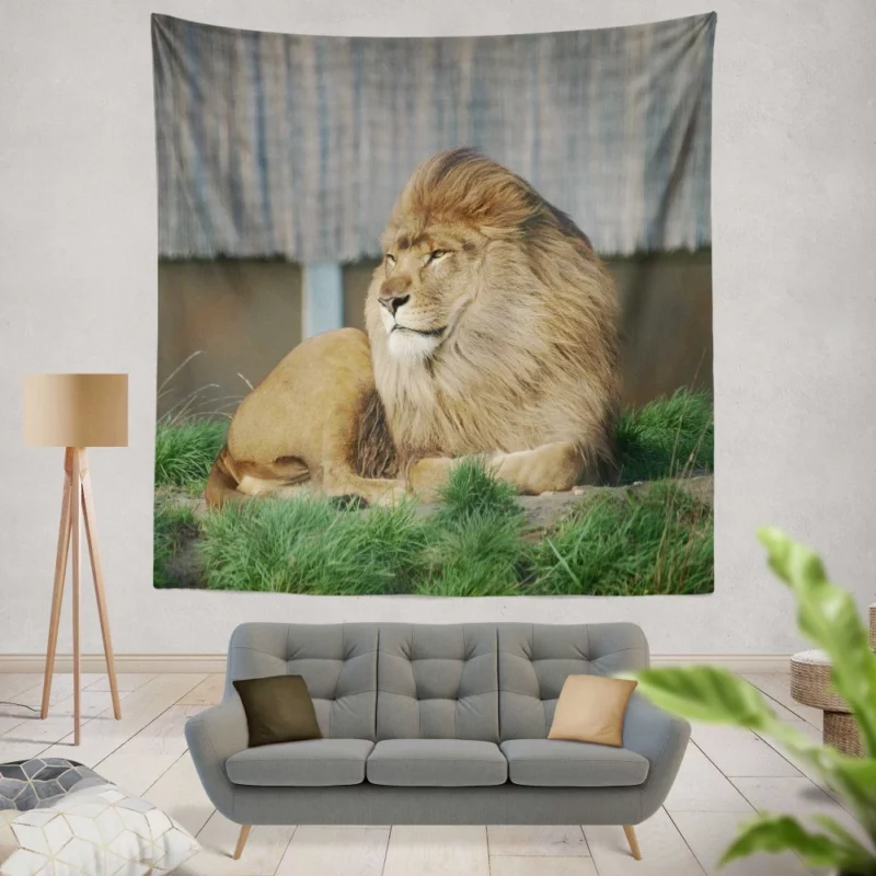 Mighty Lion Roar Wall Hanging Tapestry