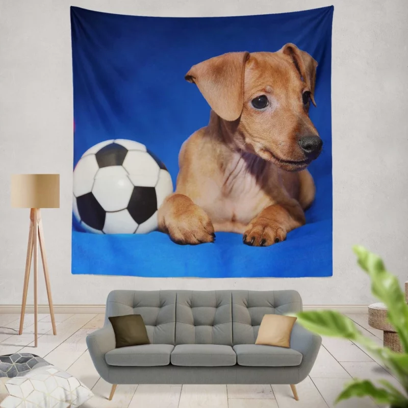 Miniature Pinscher Quirky Appeal Furry Fun Wall Hanging Tapestry