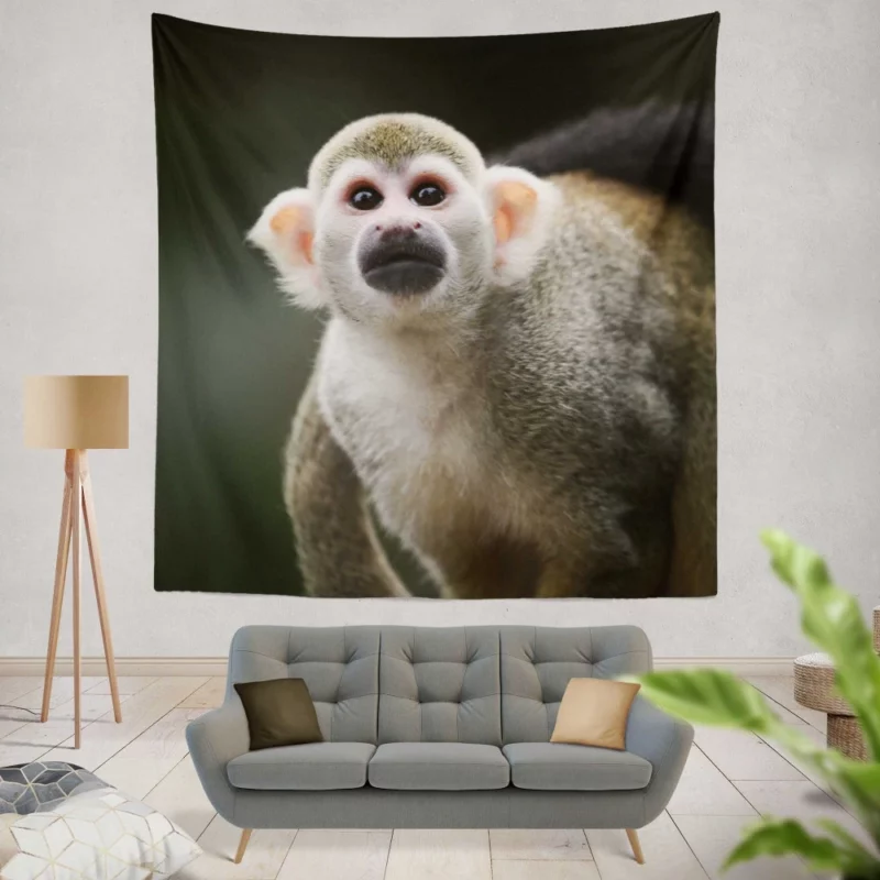 Mischievous Monkey Joyful Antics Wall Hanging Tapestry