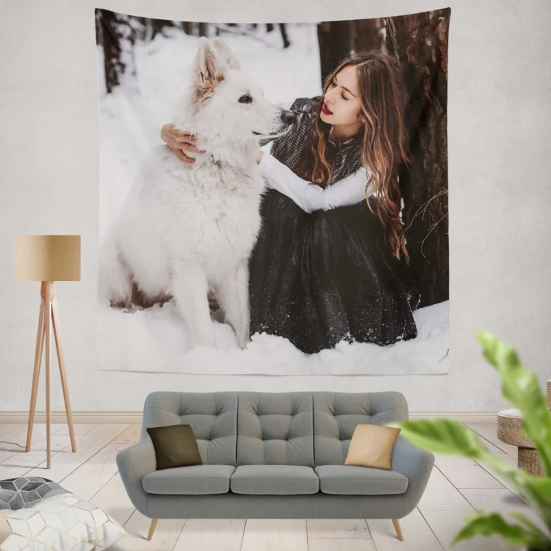 Model Winter Glamour Snowy Elegance Wall Hanging Tapestry