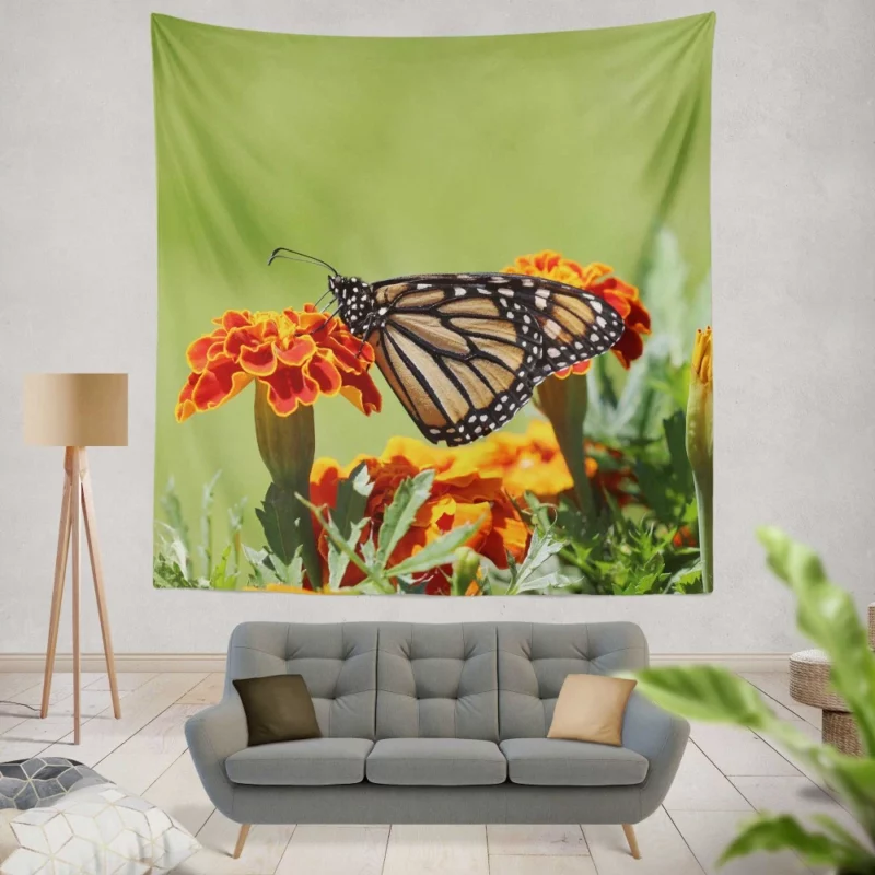 Monarch Butterfly Macro Majesty Wall Hanging Tapestry