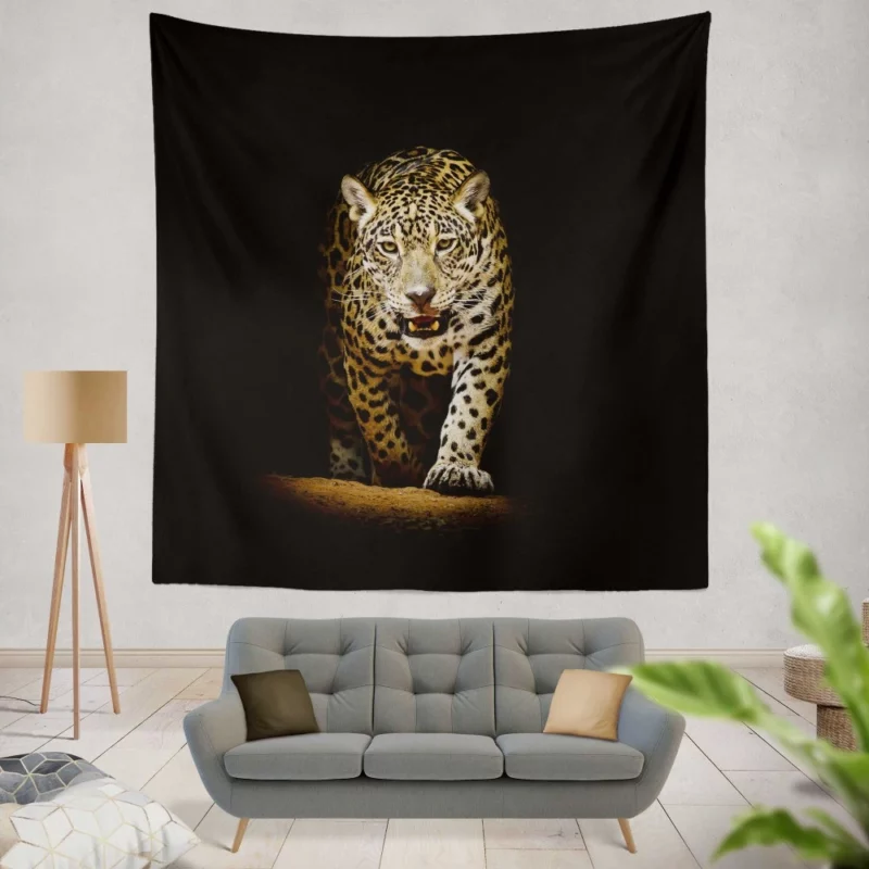 Mysterious Leopard Shadowy Beauty Wall Hanging Tapestry