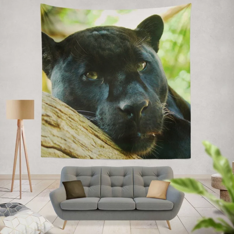 Mysterious Panther Enigma of the Wild Wall Hanging Tapestry