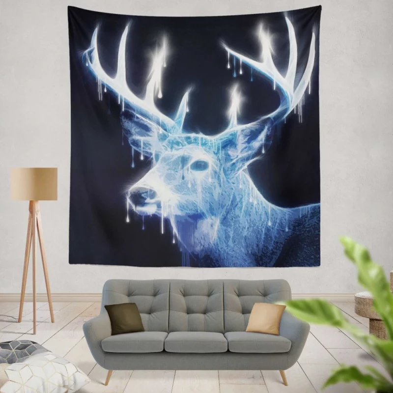 Mystic Fantasy Deer Ethereal Aura Wall Hanging Tapestry