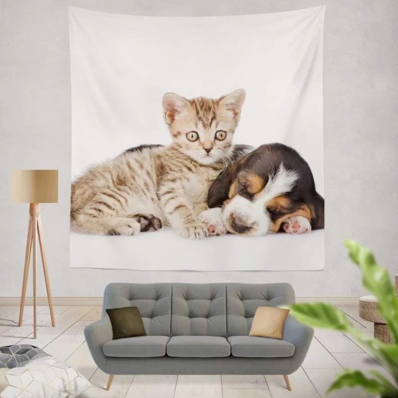 Naptime Duo Furry Dreams Unleashed Wall Hanging Tapestry