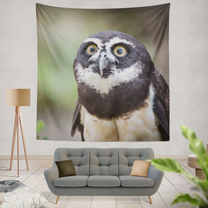 Nocturnal Vigil Owl Night Watch Wall Hanging Tapestry