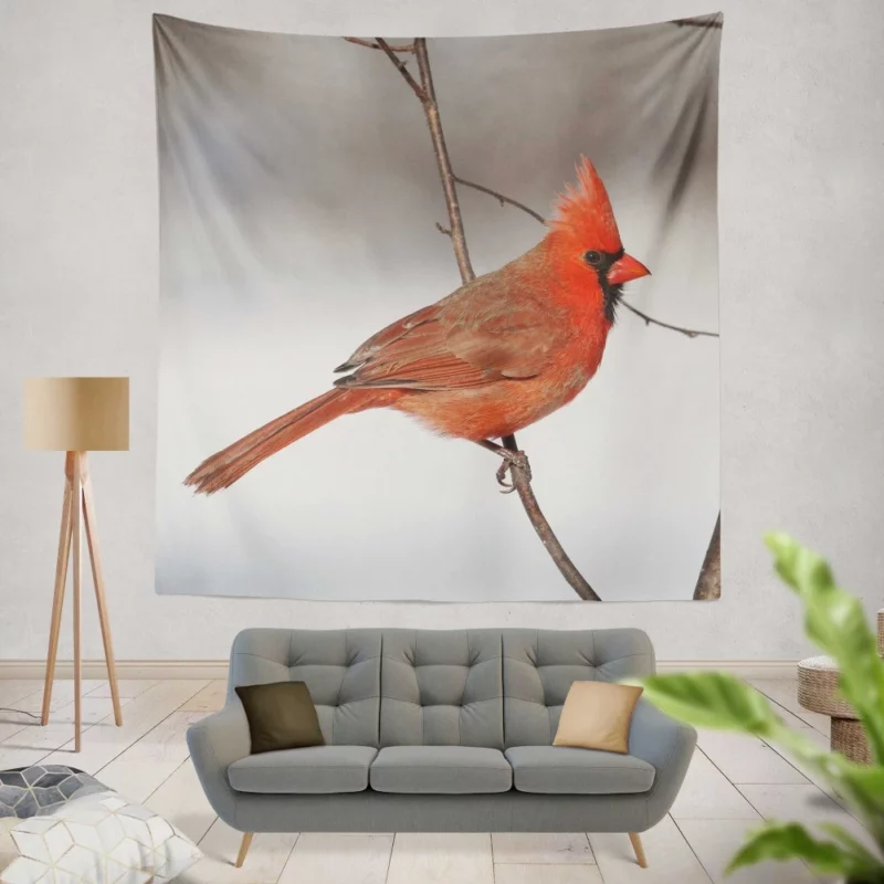 Northern Cardinal Songful Melody Vibrant Bird Wall Hanging Tapestry