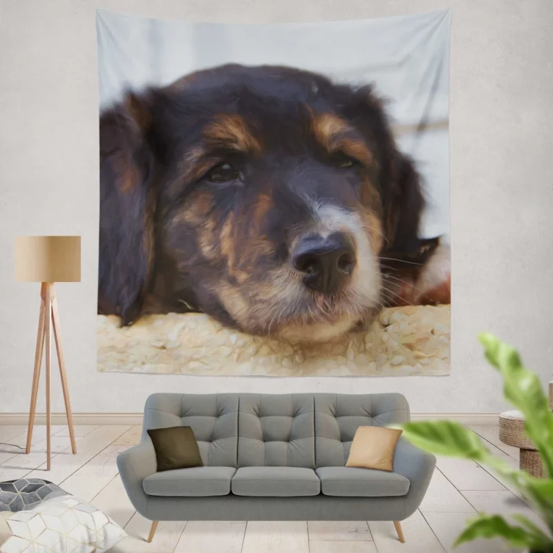 Oil Painting Dog Cute Innocence Wall Hanging Tapestry