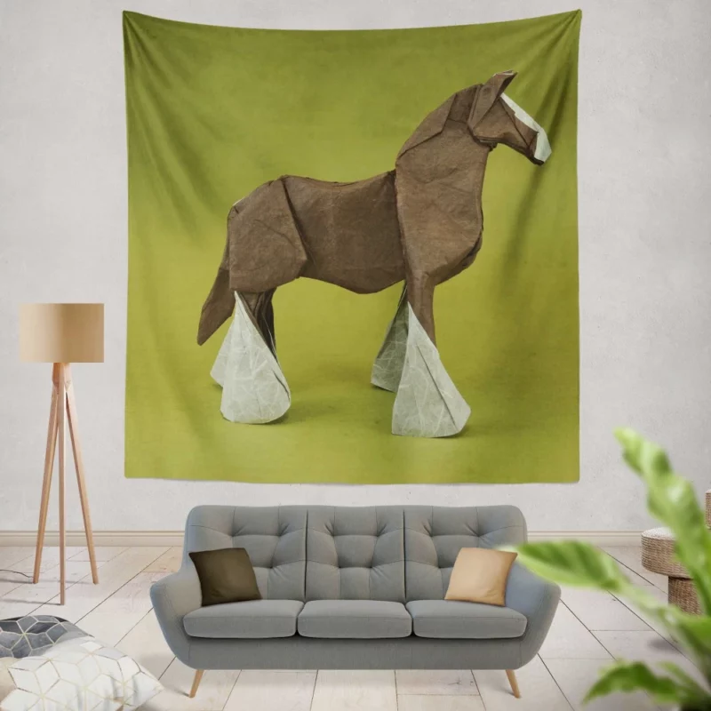 Origami Horse Artistic Craftsmanship Wall Hanging Tapestry