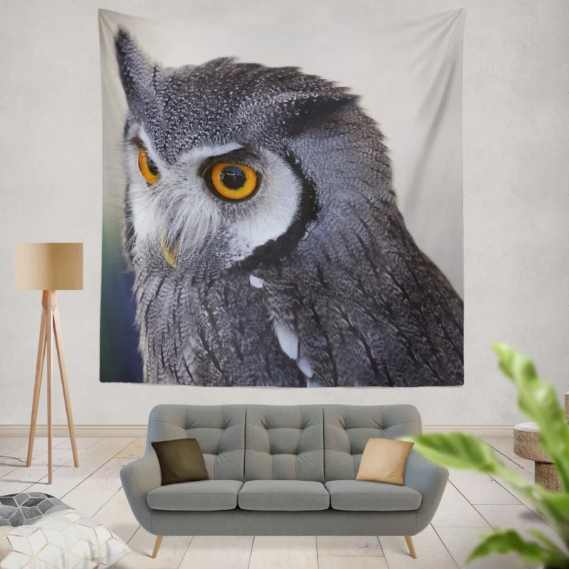 Owl Nocturnal Majesty Enigmatic Gaze Wall Hanging Tapestry