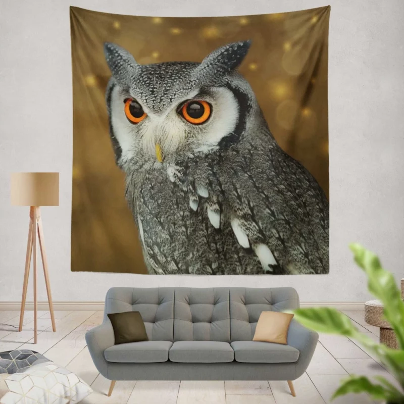 Owl Nocturnal Vigil Silent Guardian Wall Hanging Tapestry