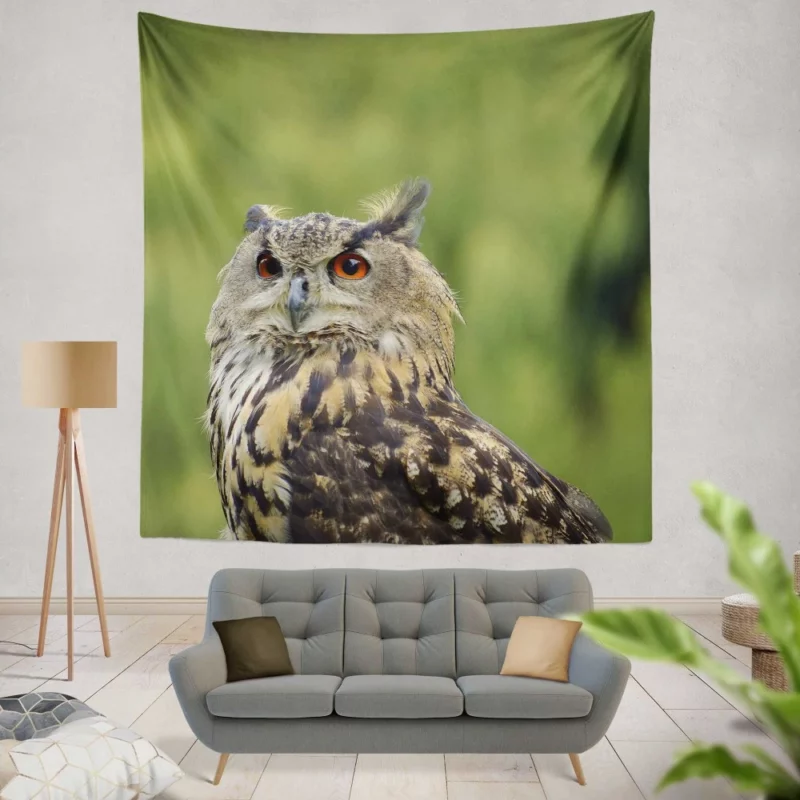 Owl Silent Observation Wall Hanging Tapestry