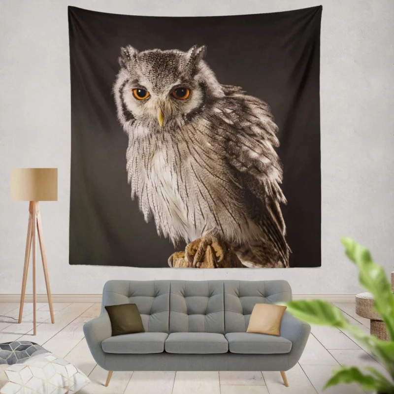 Owl Silent Watch Nocturnal Guardian Wall Hanging Tapestry