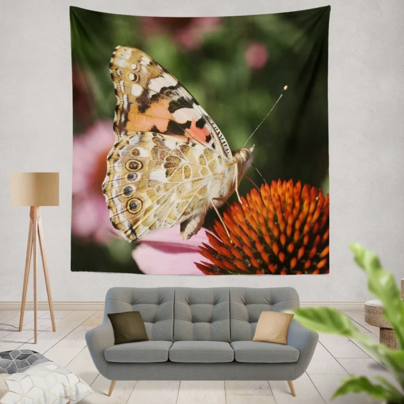 Painted Lady Butterfly in Focus Wall Hanging Tapestry