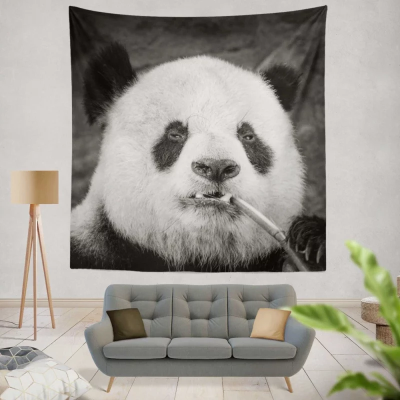 Panda Monochrome Majesty Panda Love Wall Hanging Tapestry