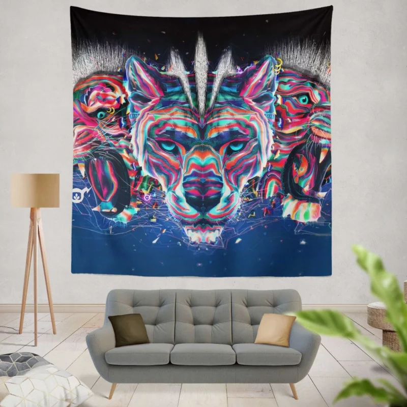 Panthera The Majestic Genus of Big Cats Wall Hanging Tapestry