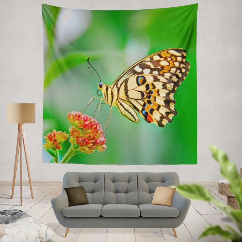 Pastel Butterfly Nature Palette Wall Hanging Tapestry