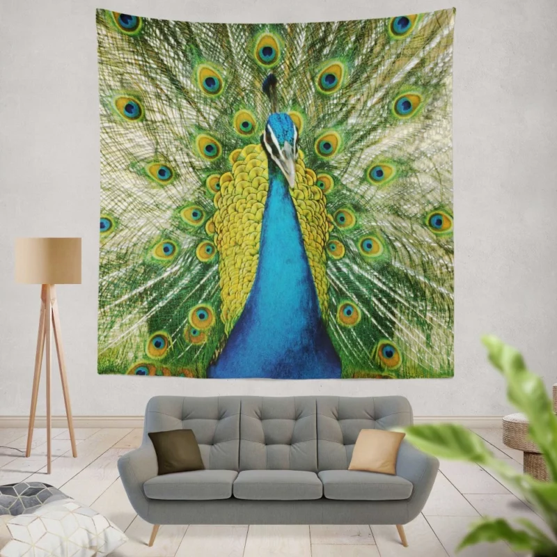 Peacock Dance Vibrant Beauty Wall Hanging Tapestry