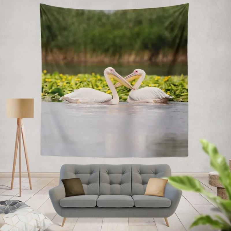 Pelican Coastal Watch Waterside Guardian Wall Hanging Tapestry