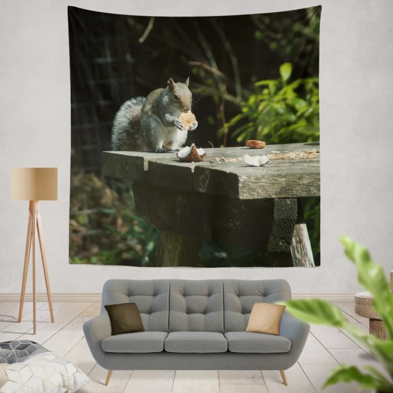 Playful Acrobat Squirrel Natural Show Wall Hanging Tapestry