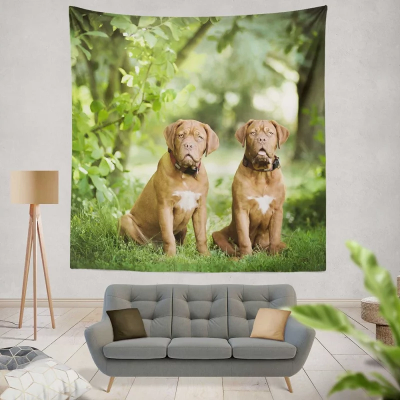 Playful Dogue de Bordeaux Muzzle Joy Wall Hanging Tapestry