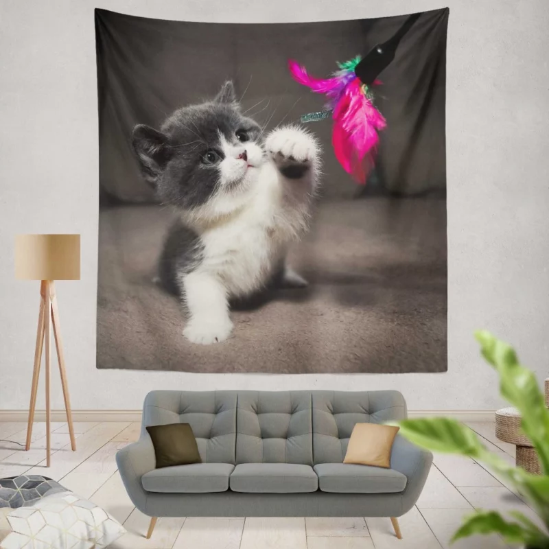 Playful Kitten Innocent Charm Wall Hanging Tapestry