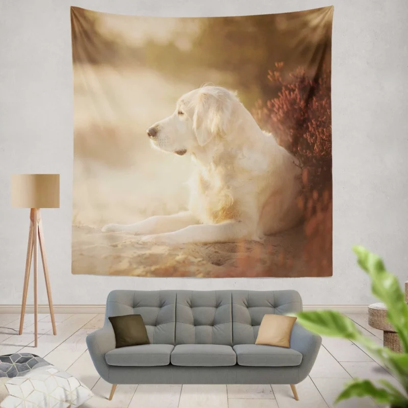 Playful Labrador in Daylight Delight Wall Hanging Tapestry