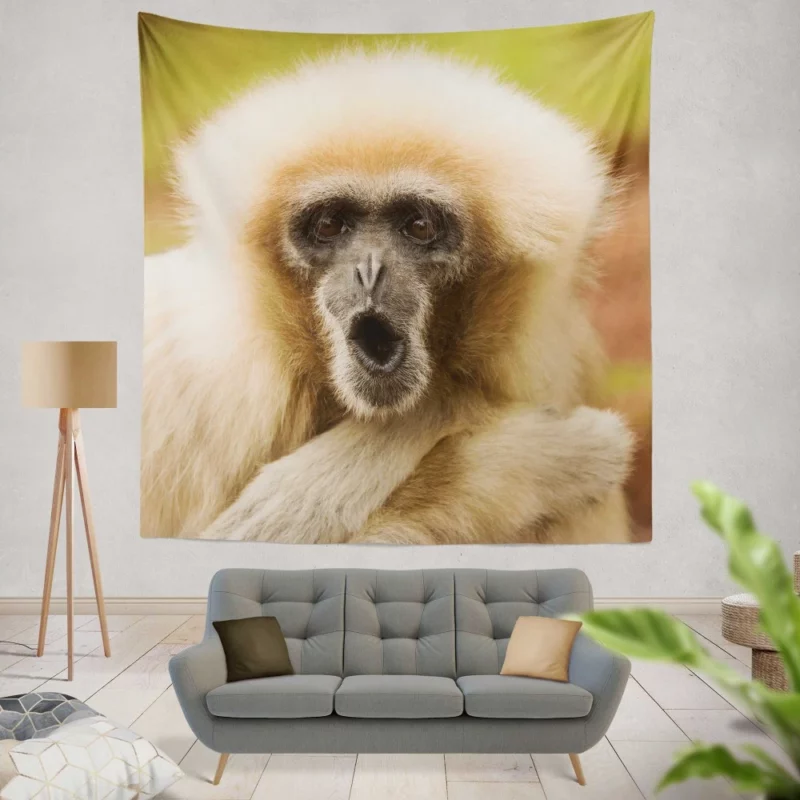 Playful Monkey Primate Antics Furry Fun Wall Hanging Tapestry