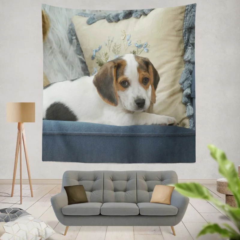 Playful Puppy Canine Joy Unveiled Wall Hanging Tapestry