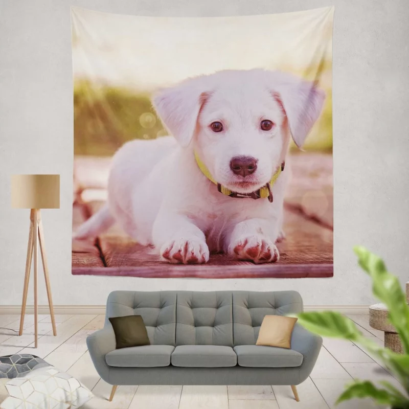 Playful Puppy Charming Innocence Wall Hanging Tapestry