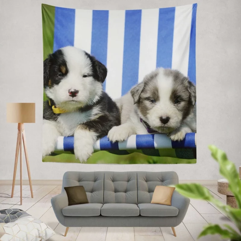 Playful Puppy Innocent Charm Wall Hanging Tapestry