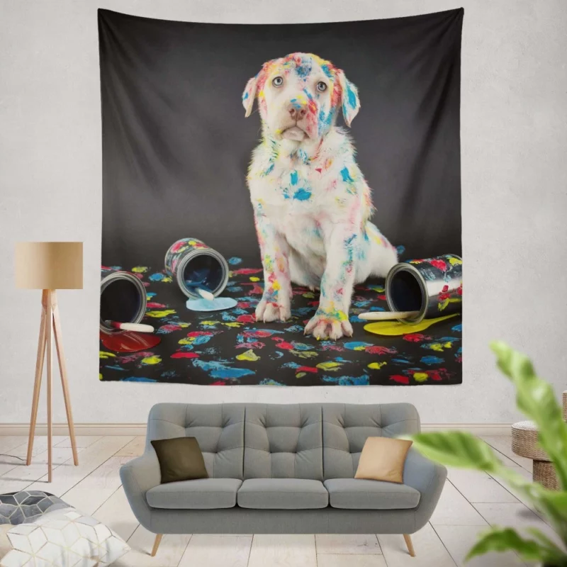 Playful Puppy Precious Moments Wall Hanging Tapestry