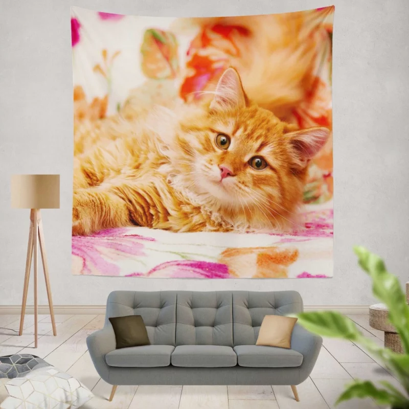 Pomeranian Pink Splendor Playful Charm Wall Hanging Tapestry