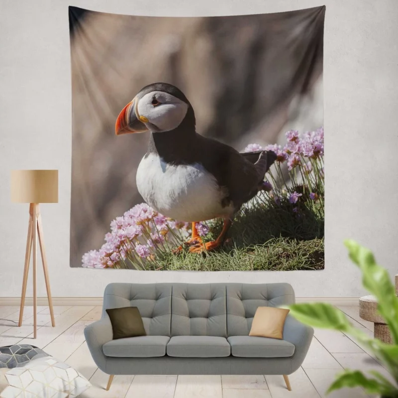 Puffin Coastal Charm Seaside Wonder Wall Hanging Tapestry