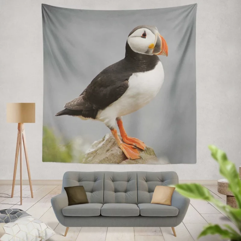 Puffin Icelandic Encounter Coastal Watcher Wall Hanging Tapestry