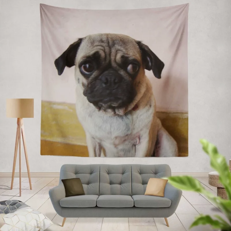 Pug Innocence Heartwarming Charm Wall Hanging Tapestry