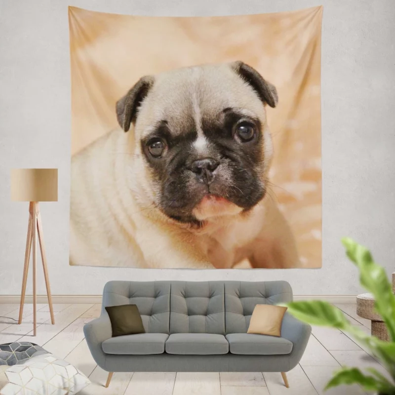 Pug Playful Charm Endearing Companion Wall Hanging Tapestry